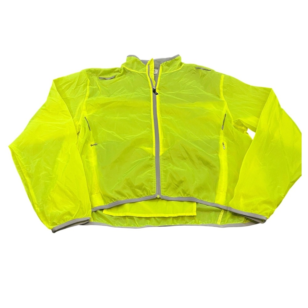 Aero Tech Designs Cycling Jacket Mens XXL Neon Yellow Reflective Windbreaker